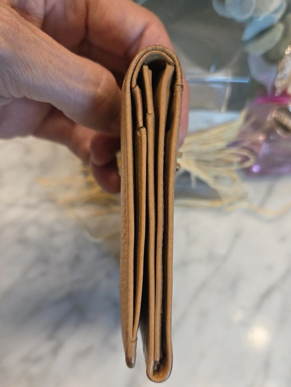 Pre-loved Paco Rabanne Tan Leather Wallet
